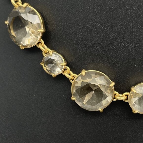 J .Crew Faceted Crystal Statement Choker Necklace Gold Tone 16-19 Inches - Picture 2 of 4
